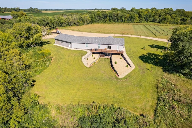 aerial view featuring a rural view