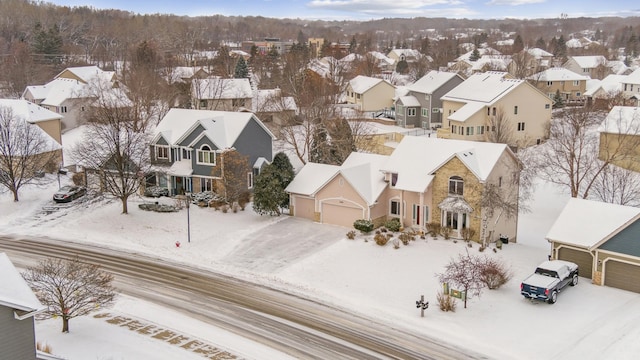 view of snowy aerial view