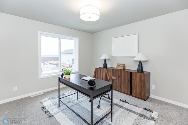 view of carpeted office