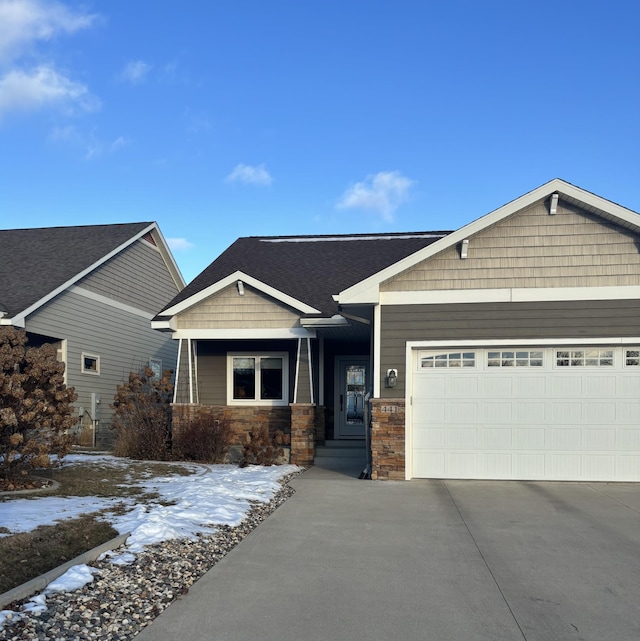 view of front of house with a garage