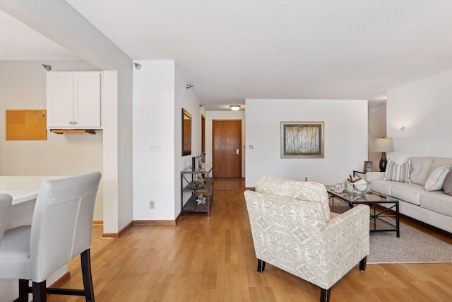 living room with light wood-type flooring