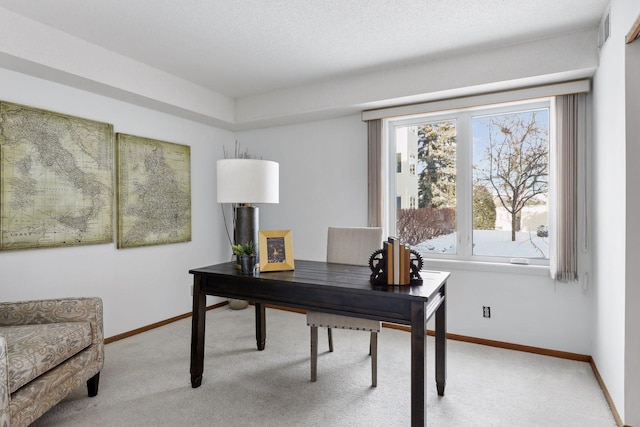 view of carpeted office space