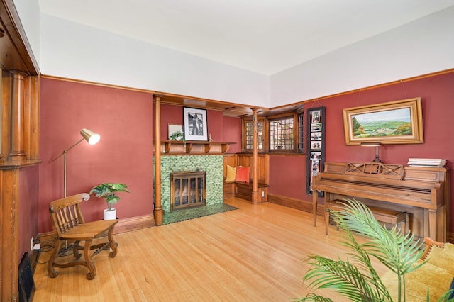 sitting room featuring hardwood / wood-style flooring