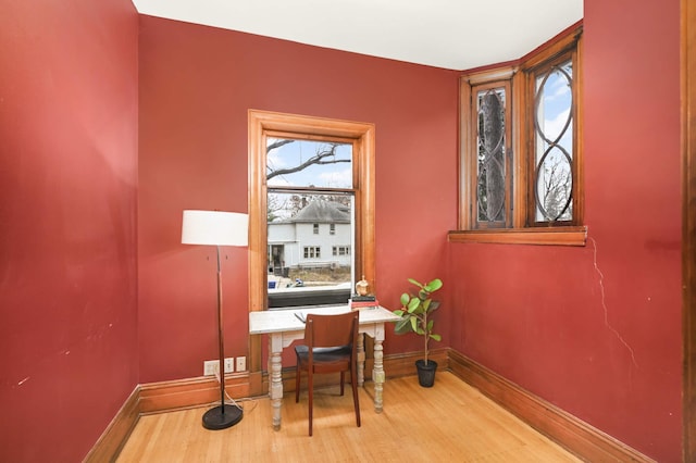 office featuring hardwood / wood-style flooring