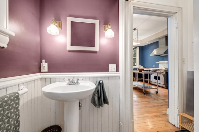 bathroom featuring hardwood / wood-style floors