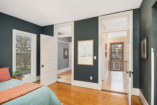 bedroom featuring light hardwood / wood-style flooring