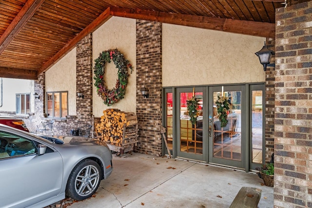 doorway to property with french doors