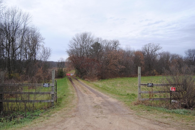 view of street featuring a rural view