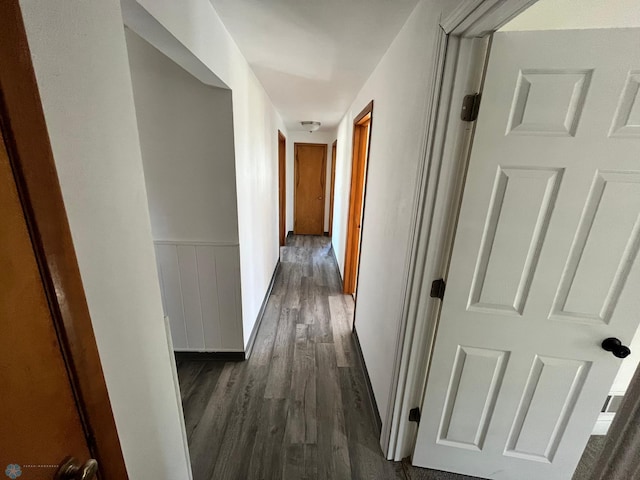 hall featuring dark hardwood / wood-style floors