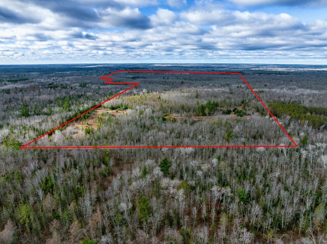 11242 Pierce Rd, Solon Springs, WI 54873 - overview of rural landscape with property boundaries highlighted