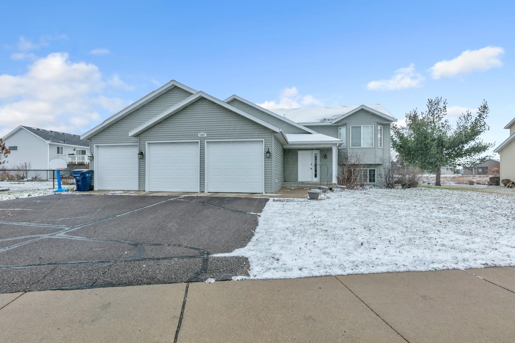 view of front of home with a garage