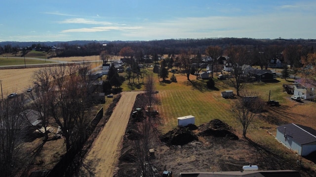 aerial view featuring a rural view