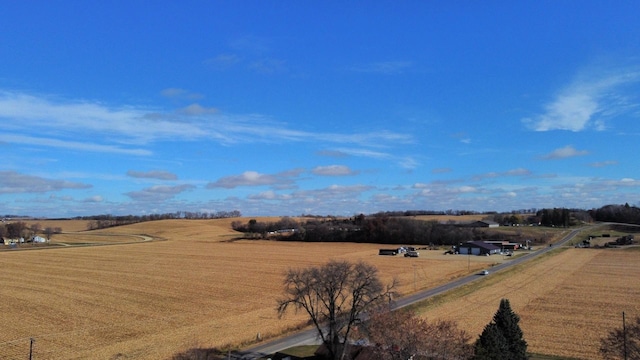 drone / aerial view with a rural view