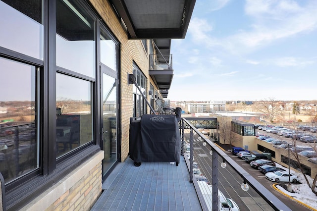 balcony with a grill