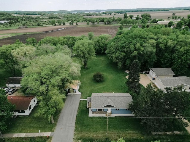 aerial view featuring a rural view