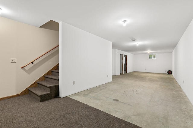 basement featuring stairway