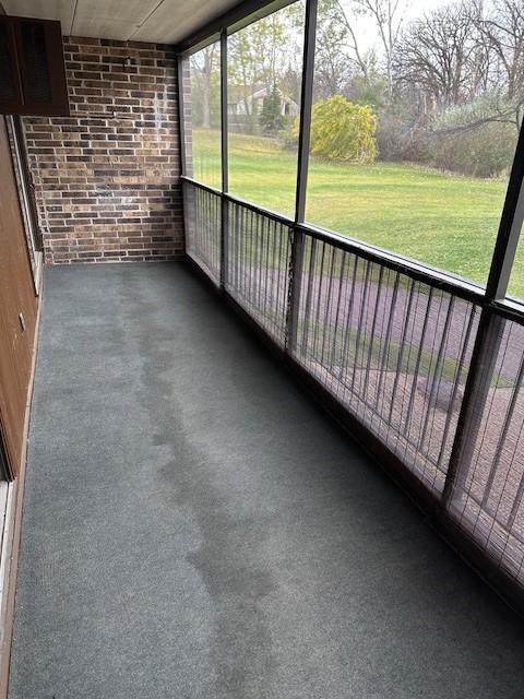 view of unfurnished sunroom