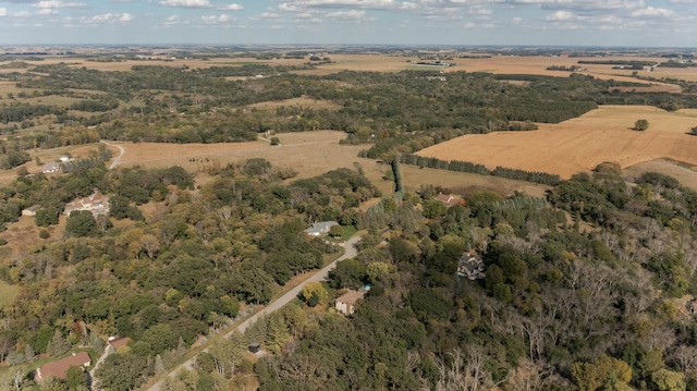 aerial view featuring a rural view