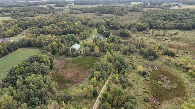 aerial view featuring a rural view