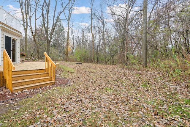 view of yard featuring a deck