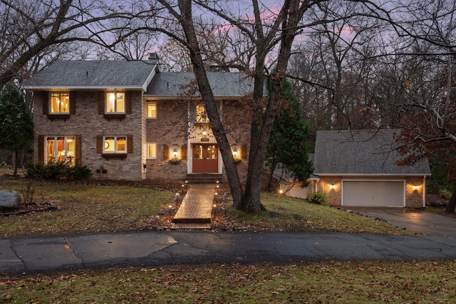 view of front of house with a garage