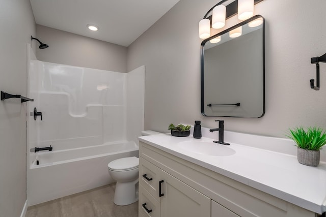 3104 Scotch Ln, Mankato, MN 56001 - bathroom with vanity, toilet, shower / bathtub combination, and wood finished floors