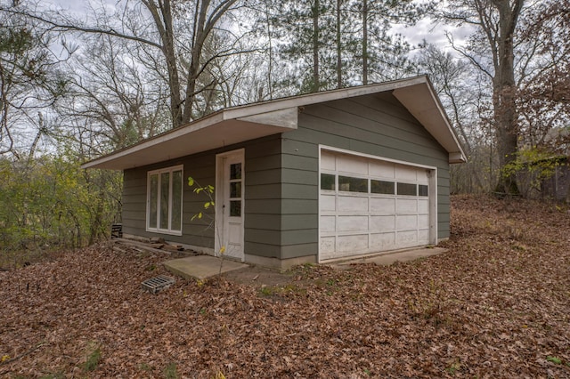 view of garage