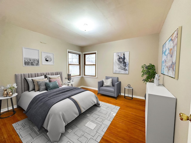 bedroom featuring wood-type flooring