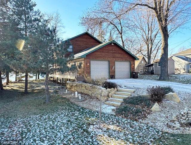 view of home's exterior with a garage