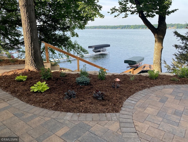 exterior space with a boat dock