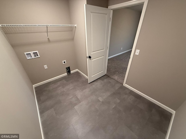 washroom featuring electric dryer hookup and hookup for a washing machine