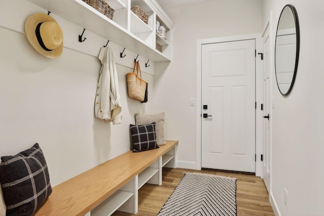 mudroom featuring light wood-type flooring