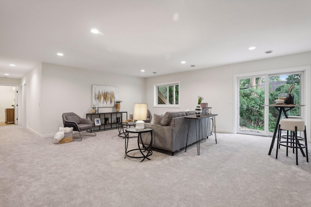 carpeted living room with plenty of natural light