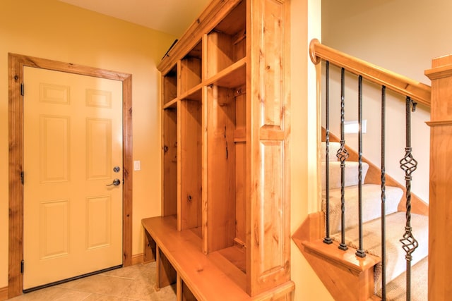 mudroom featuring light tile patterned floors