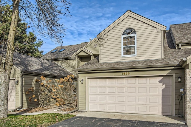 view of front property with a garage