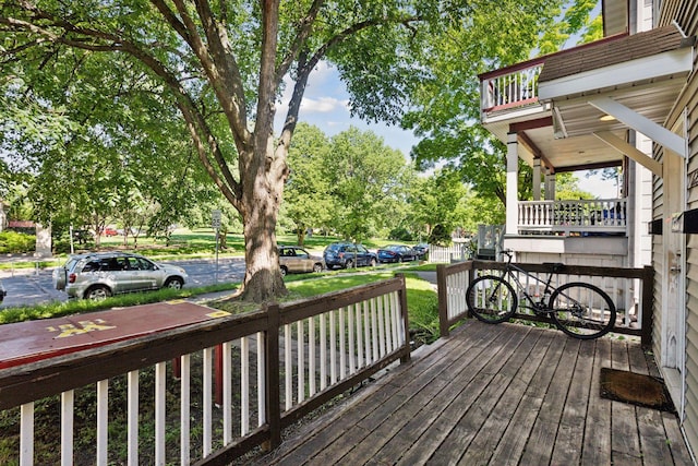 deck with covered porch