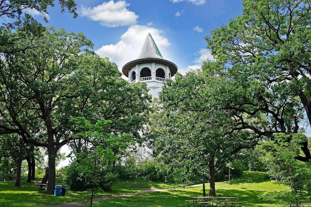 view of home's community with a lawn