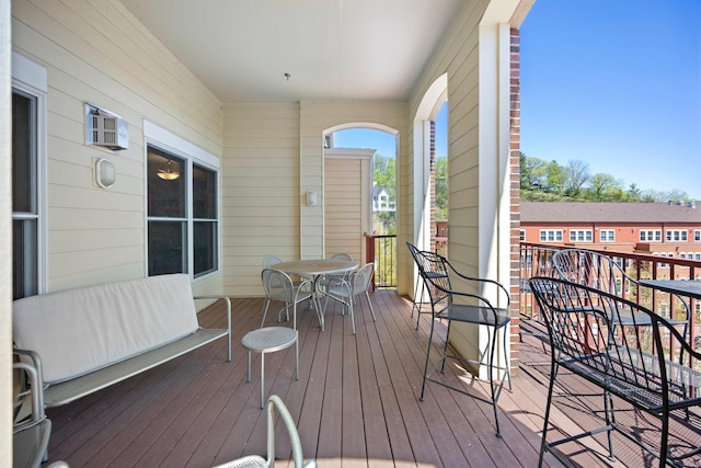 630 Main St N Unit 202, Stillwater, MN 55082 - wooden terrace featuring outdoor dining area