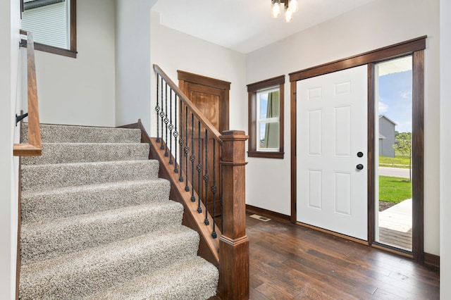 entryway featuring dark hardwood / wood-style flooring