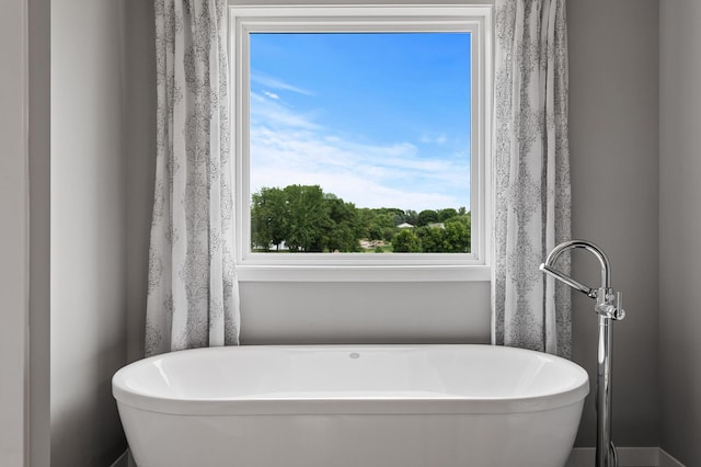 bathroom with a washtub