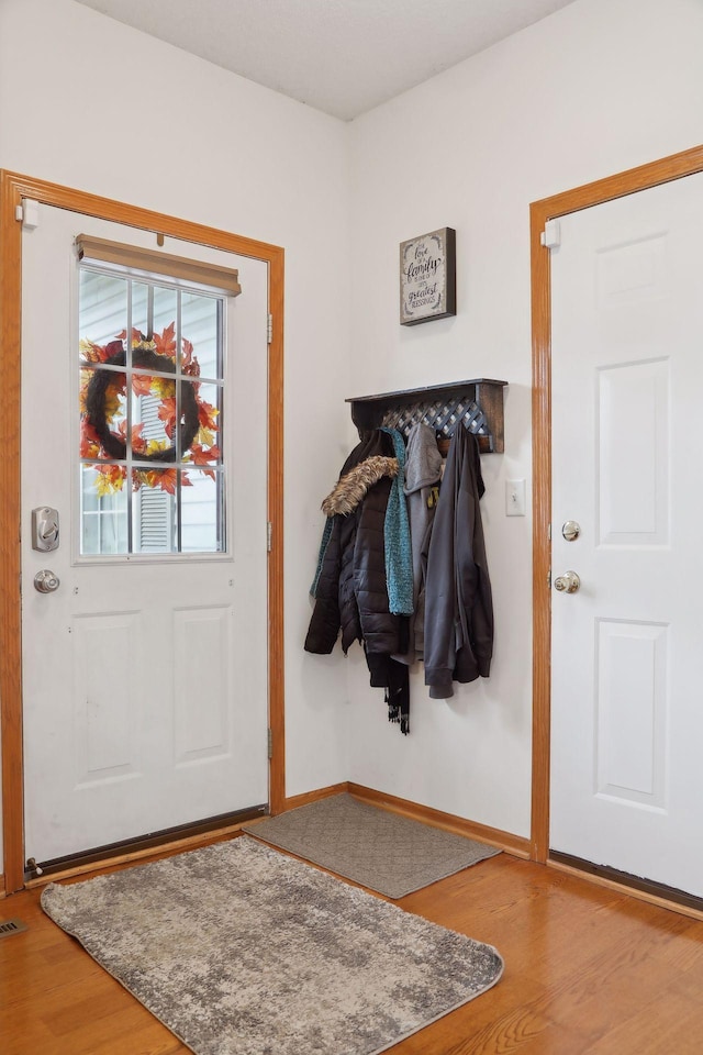 entrance foyer with hardwood / wood-style flooring