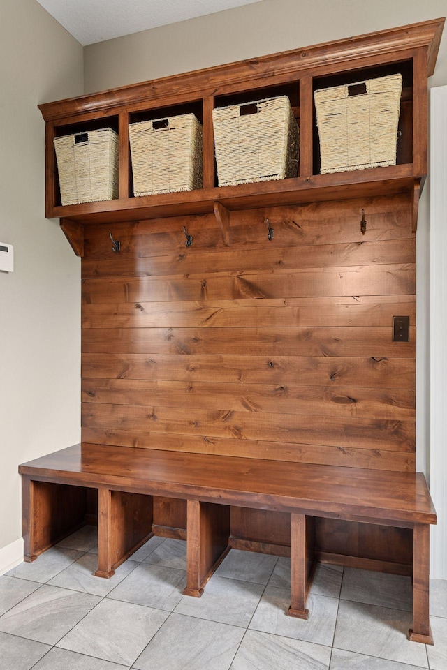 21360 Christmas Ln, Shorewood, MN 55331 - mudroom with a sauna, tile patterned floors, and baseboards