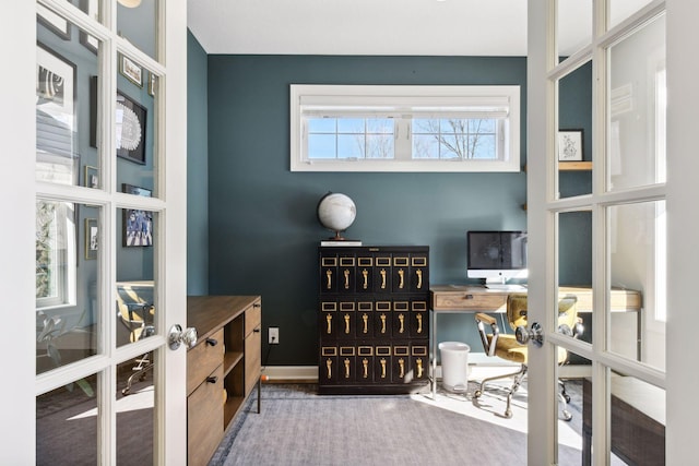 21360 Christmas Ln, Shorewood, MN 55331 - office area with french doors and baseboards