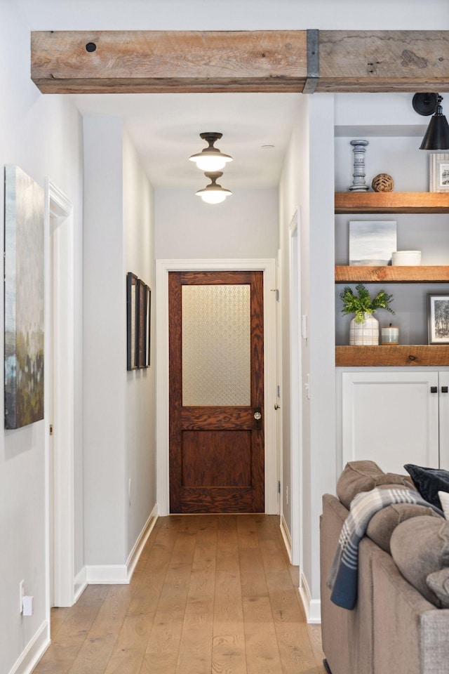 21360 Christmas Ln, Shorewood, MN 55331 - hallway with baseboards and light wood-style floors