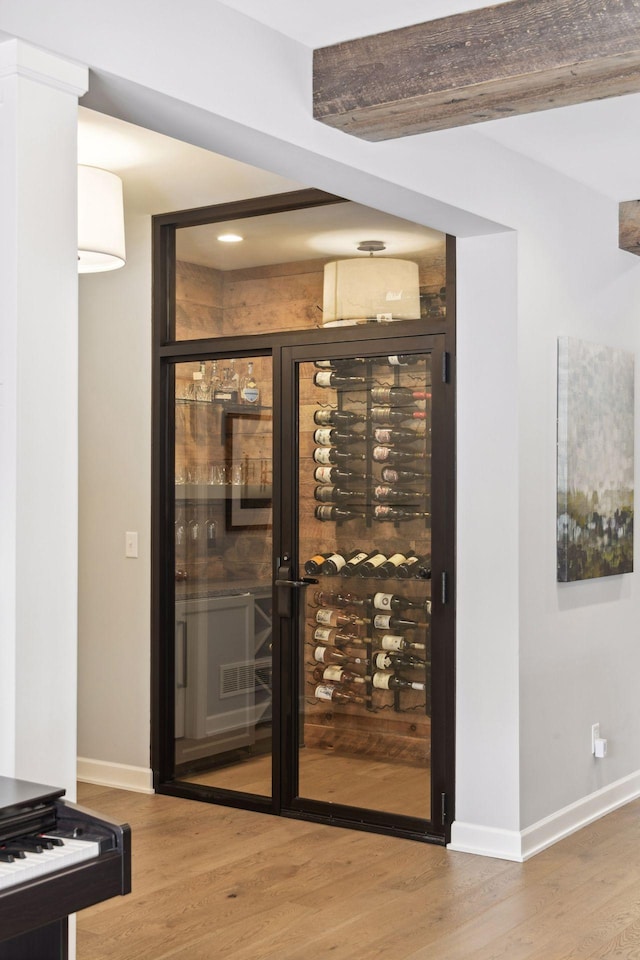 21360 Christmas Ln, Shorewood, MN 55331 - wine cellar with baseboards and wood finished floors