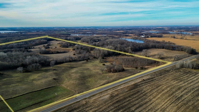 bird's eye view with a rural view