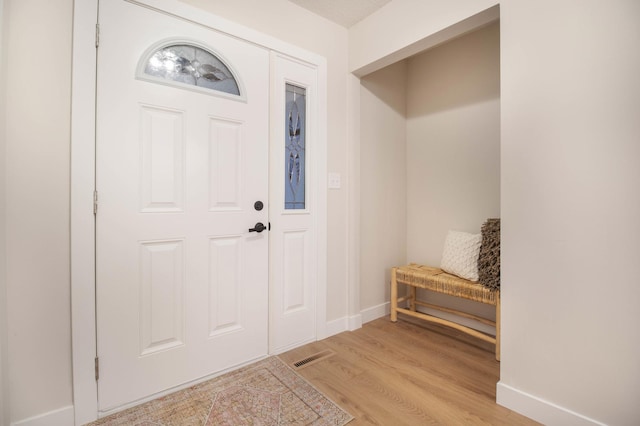 entrance foyer featuring light wood-type flooring