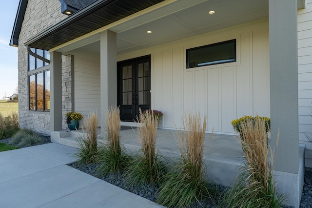 exterior space featuring french doors