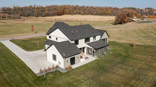 bird's eye view with a rural view