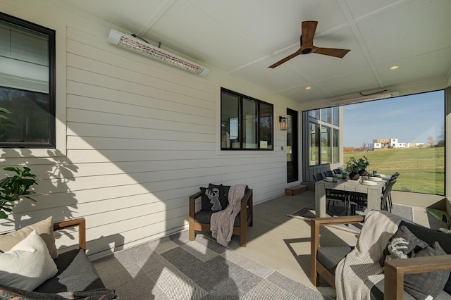 view of patio / terrace featuring outdoor lounge area and ceiling fan